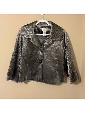 Emma James Soft Silver Velvet Coat